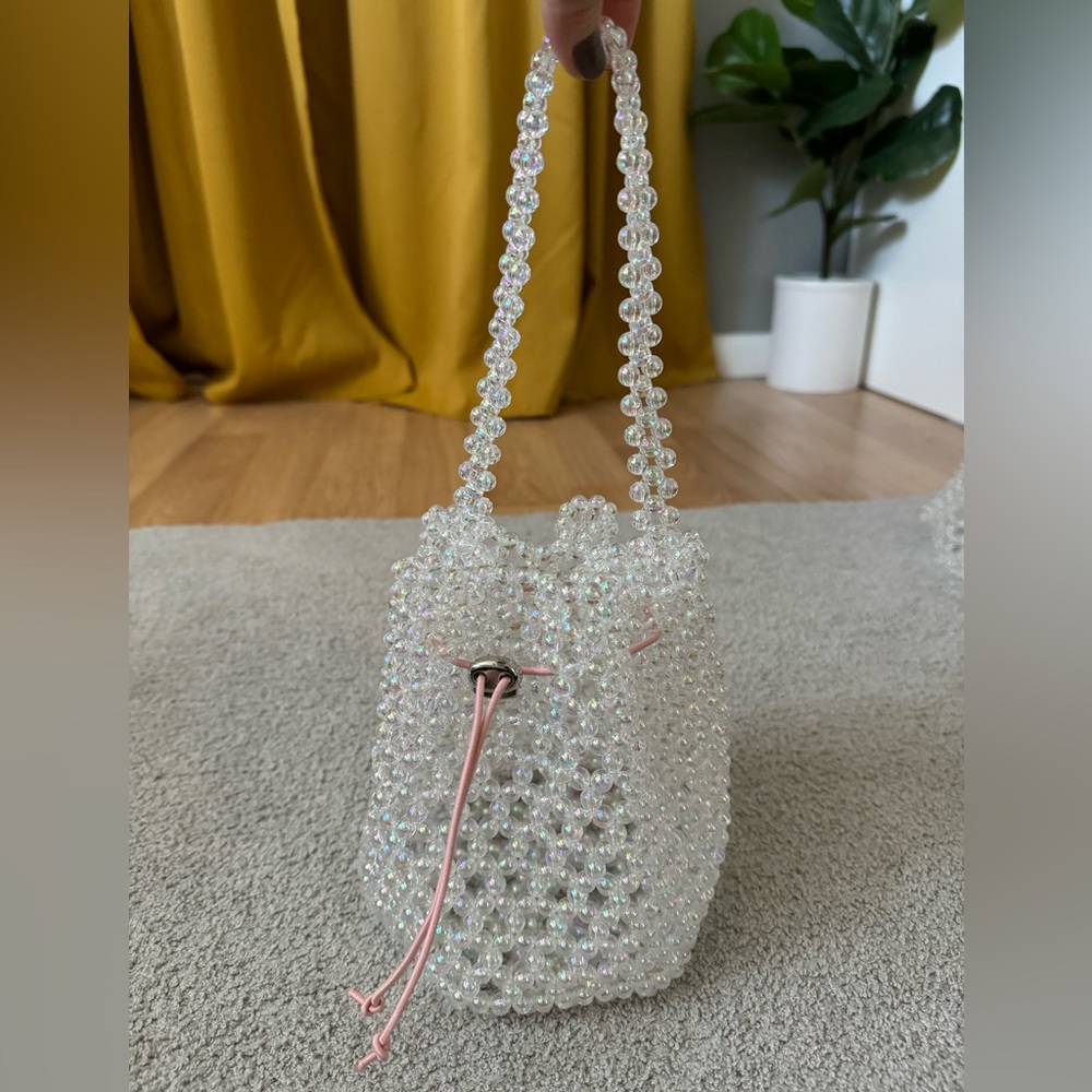 Beaded bucket bag
